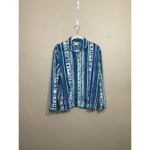 VTG Womens Southwestern Lightweight Jacket M 90s Western Aztec Cowgirl Rodeo